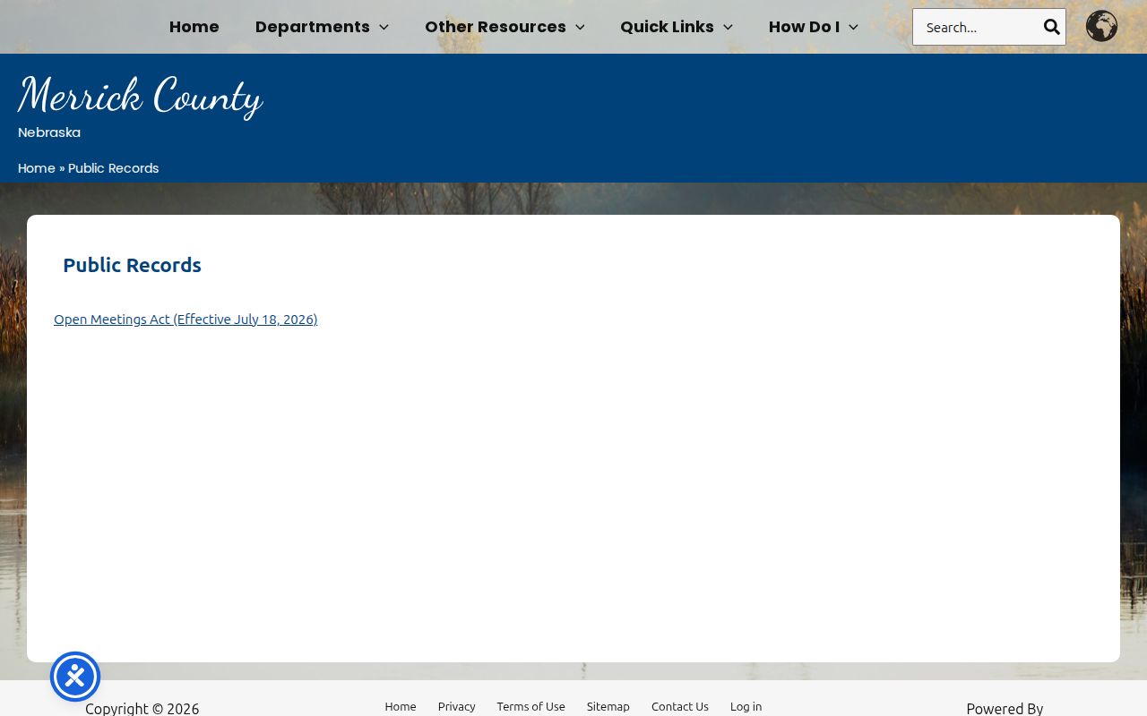 Merrick County outstanding warrants public records page