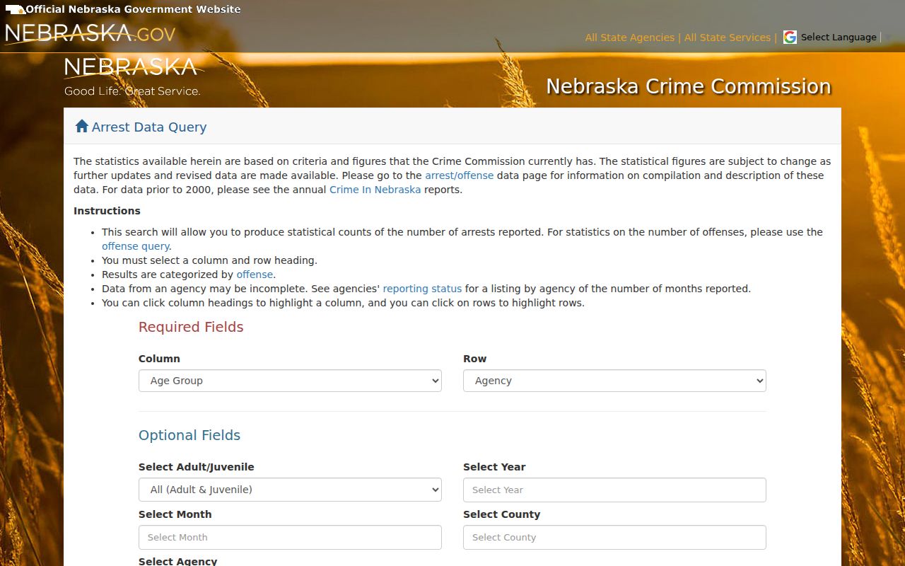 Merrick County municipal warrant statistical context page